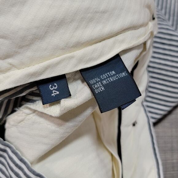 Polo Ralph Lauren VTG 90s Seersucker Bradbury Fit Shorts Size 34 10" Inseam - Picture 5 of 8